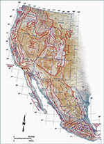 Map of North America - Physiographical