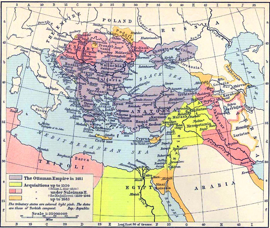 Map of the Ottoman Empire 1481-1683