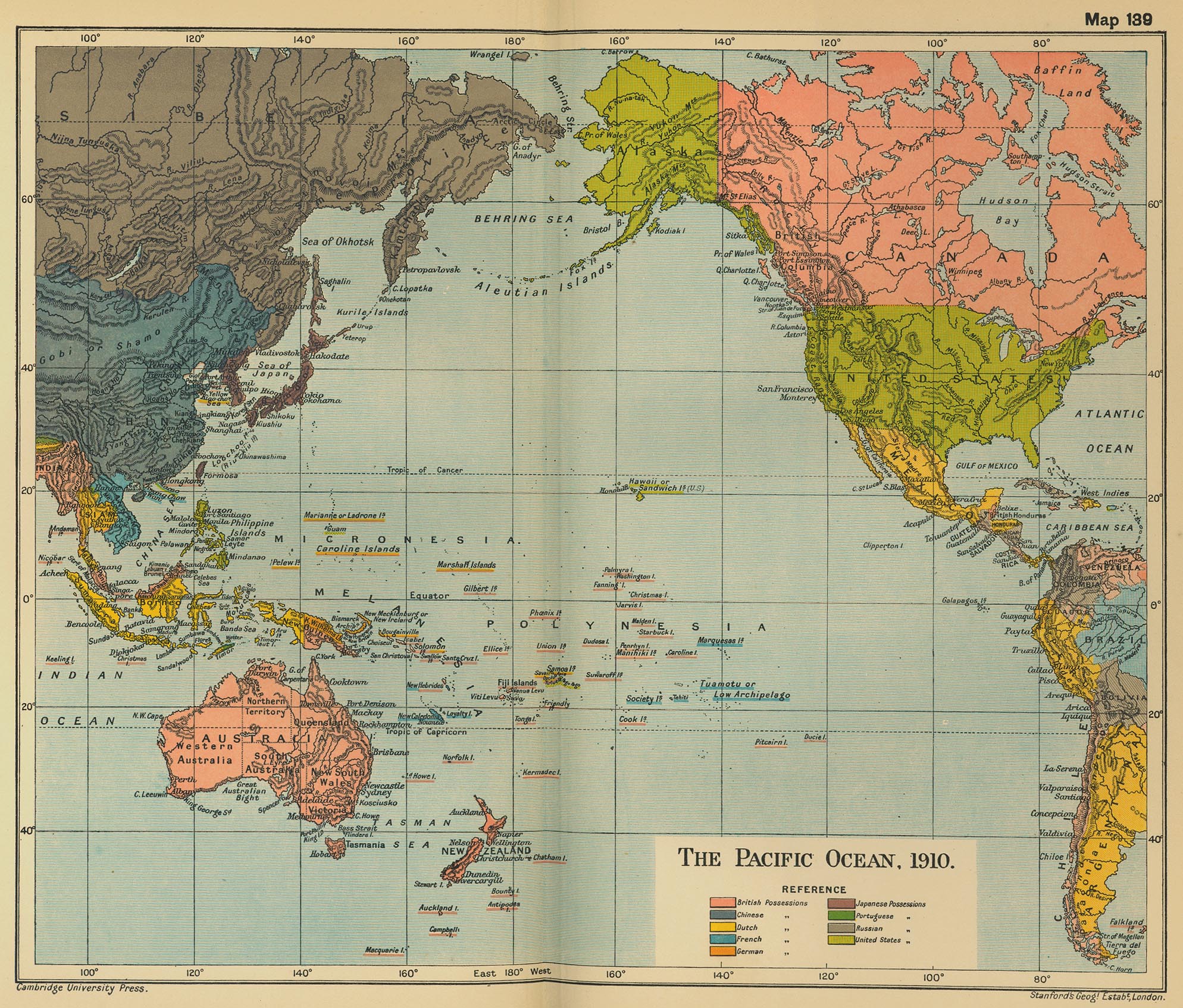 Map Of The Pacific Ocean Map Of The Pacific Ocean 1910