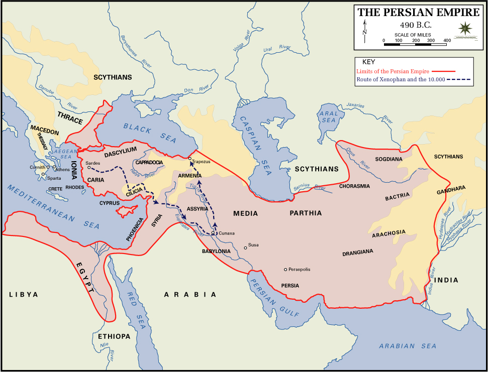 Map of the Persian Empire 490 BC