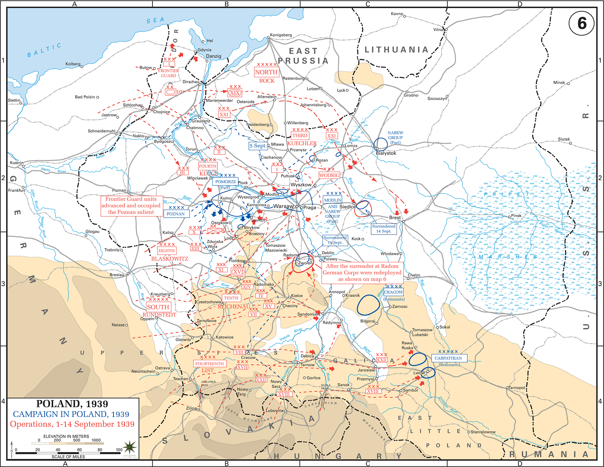History Map of WWII: Poland 1939 Operations September 1-14, 1939