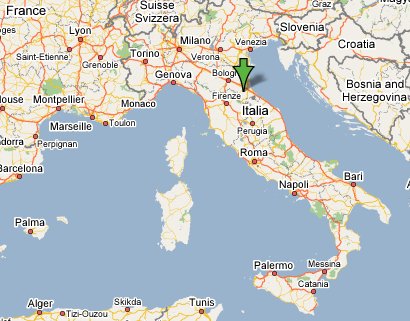 Map location: Predappio, Italy - Mussolini's birthplace