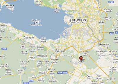 MAP LOCATION OF PULKOVO, SAINT PETERSBURG, RUSSIA