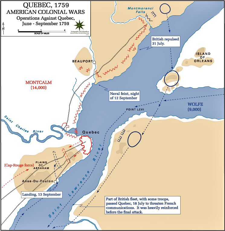 Map of the Siege of Quebec 1759