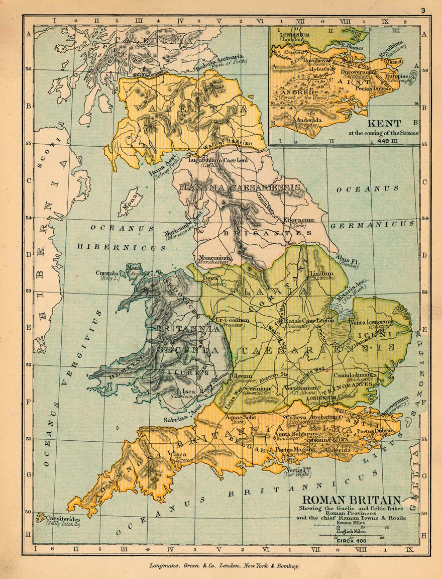 Map of Roman Britain Circa 400