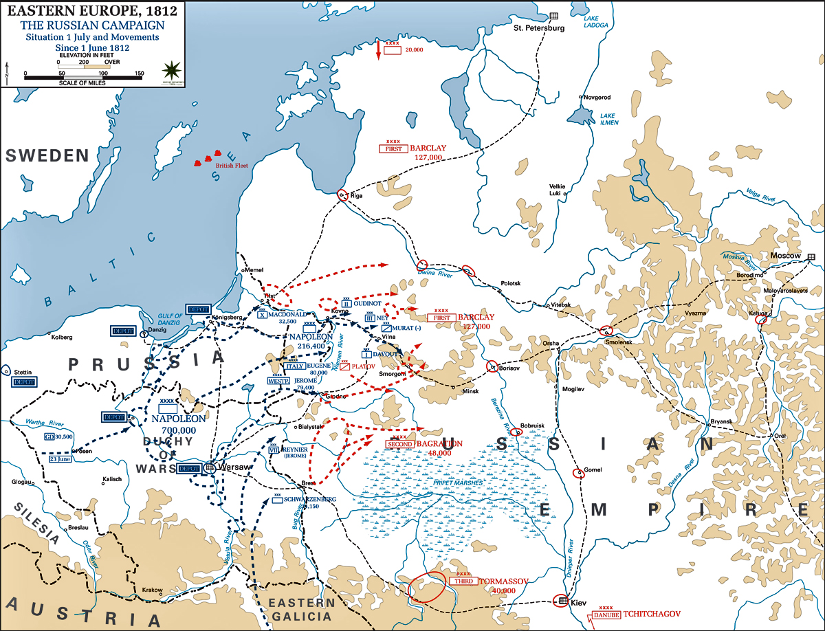 Map of the Russian Campaign 1812: July 1