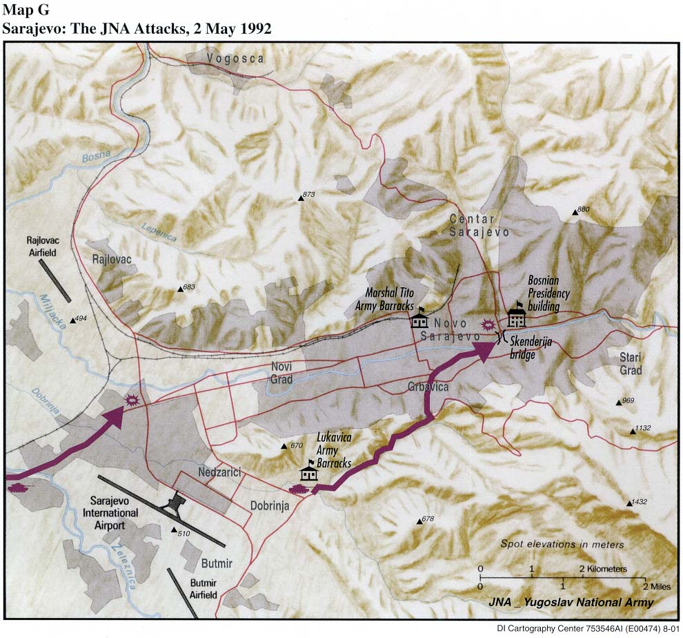 Map of Sarajevo May 1992