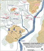 Map of the Second Battle of Saratoga - October 7, 1777