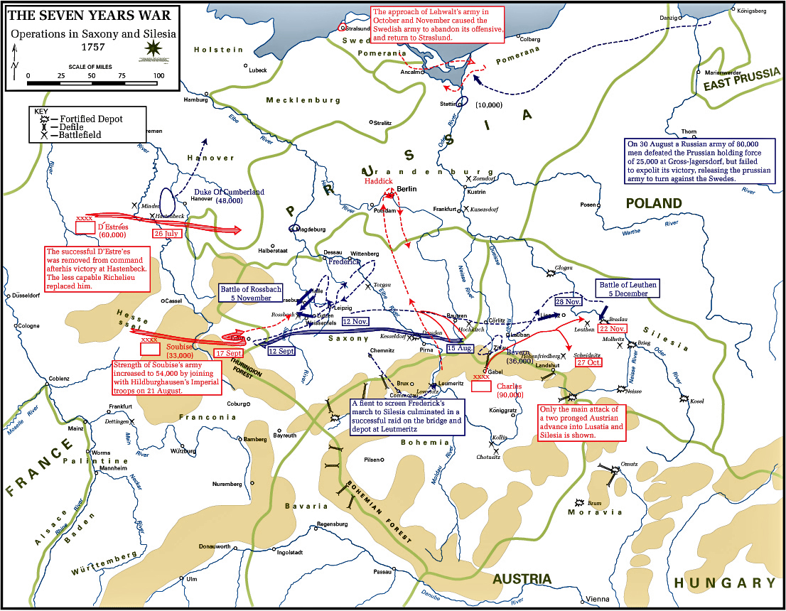 Map of the Seven Years War: Saxony 1757