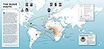 World Map 1400-1900 Slave Trade: Raiding Zones, Deportees