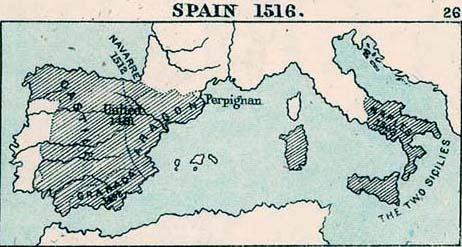 Map of Spain 1516