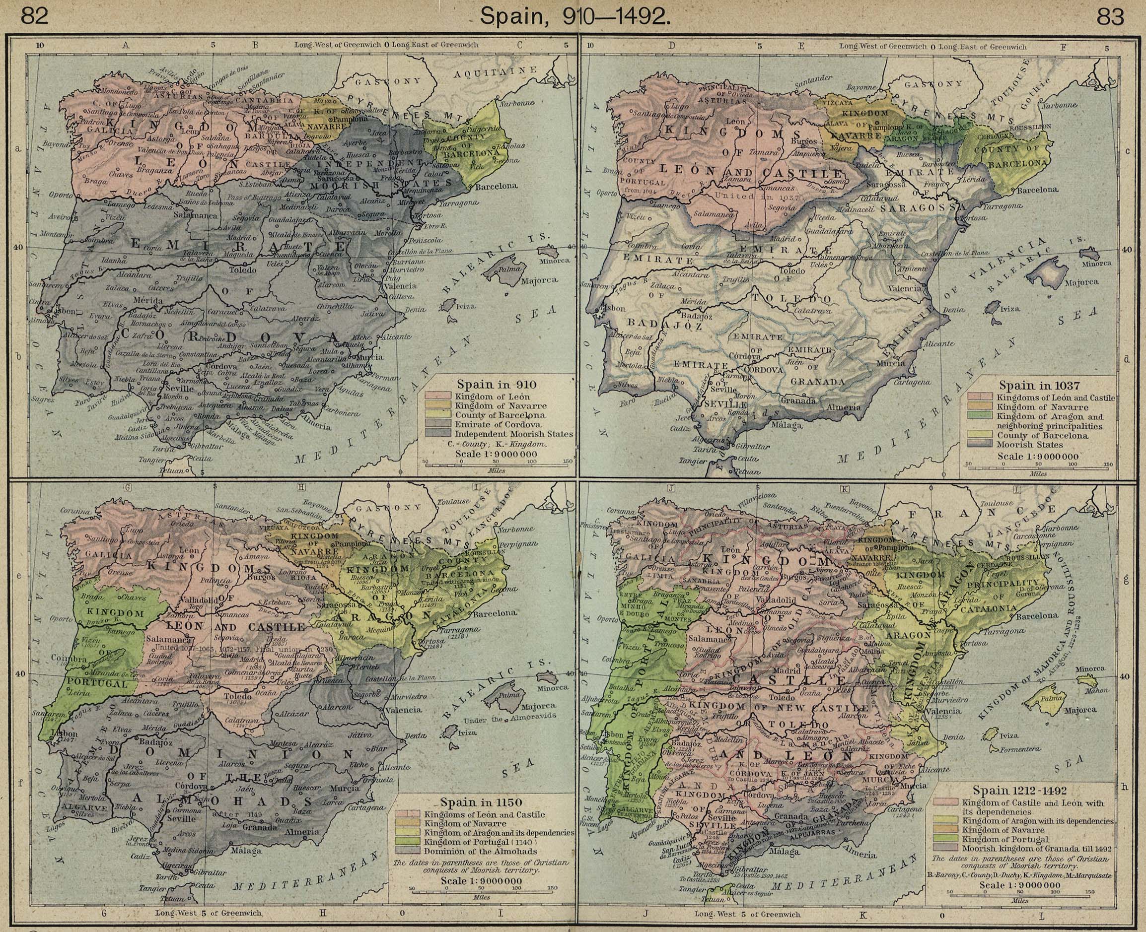 Maps of Spain 910-1492