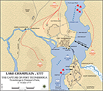 Map of the Battle of Ticonderoga - July 6, 1777