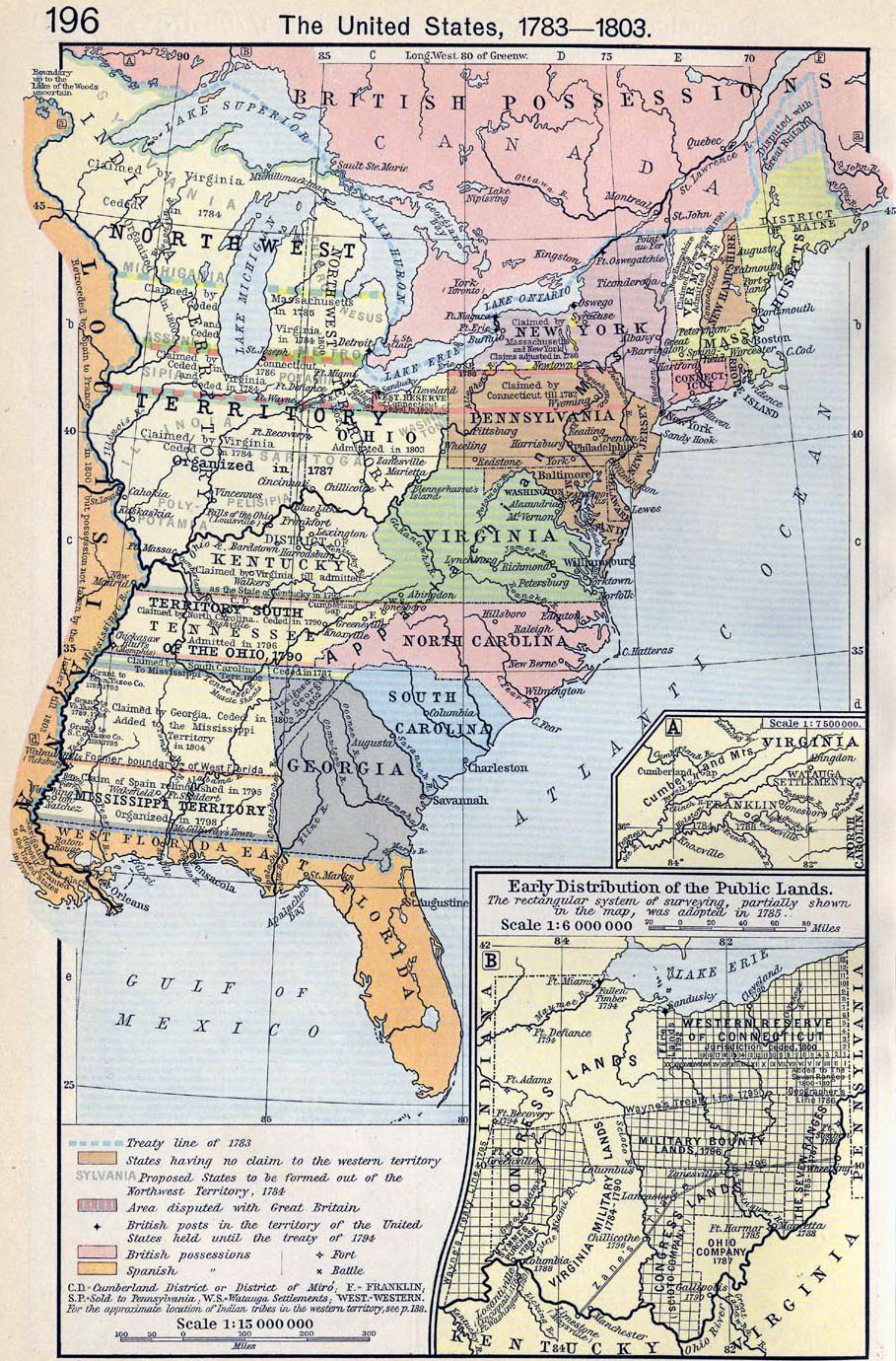 Map of the United States 1783-1803