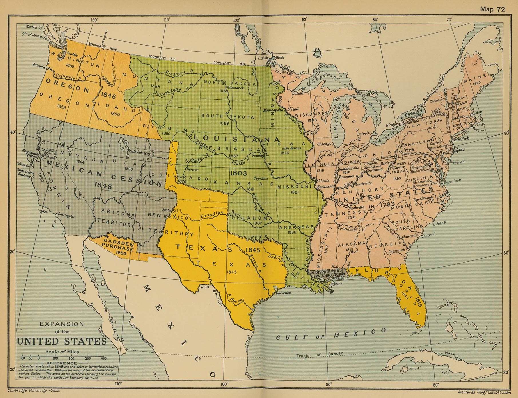 Map of the Expansion of the United States 1783-1907