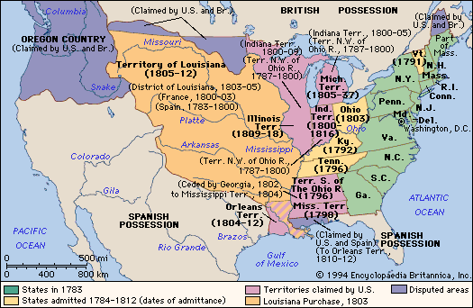 Map of the Expansion of the United States 1783–1812
