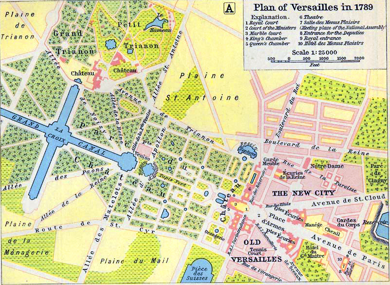Map of Versailles in 1789