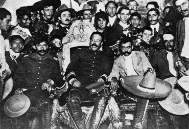 PANCHO VILLA AND EMILIANO ZAPATA DECEMBER 6, 1914 AT THE PRESIDENTIAL PALACE IN MEXICO CITY