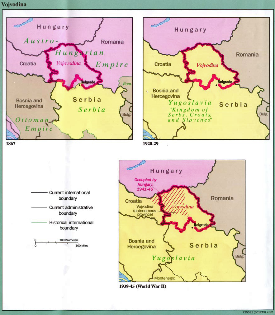 History Map of Vojvodina 1867-1992