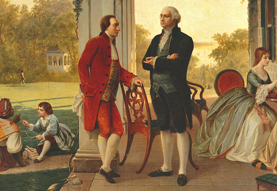 Washington and Lafayette at Mount Vernon, 1784 (detail)