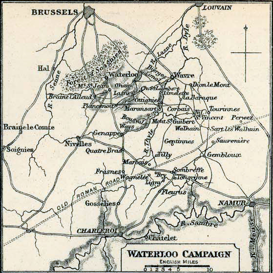 Map of the Waterloo Campaign 1815