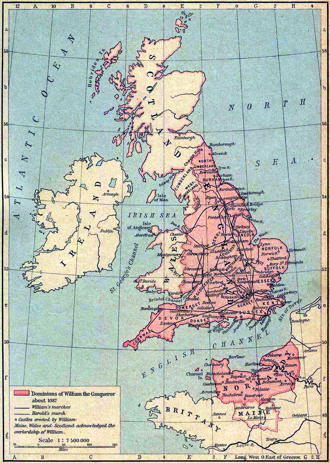 Map of the Dominions of William the Conqueror about 1087