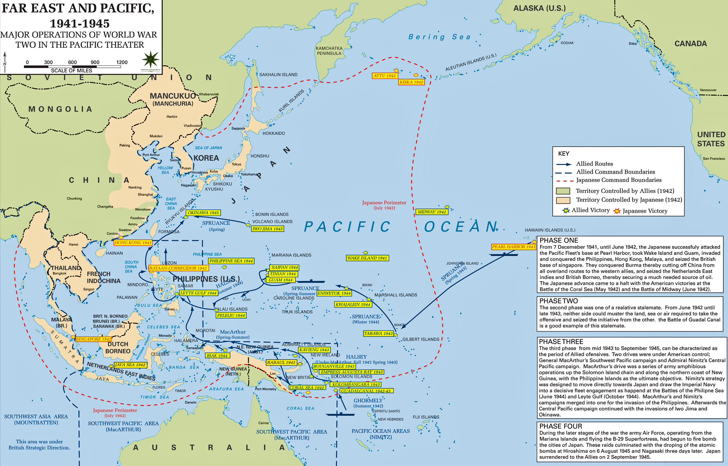 Map of WWII: Major Operations in Asia and the Pacific