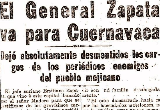 Zapata retires, Mexican History 1911