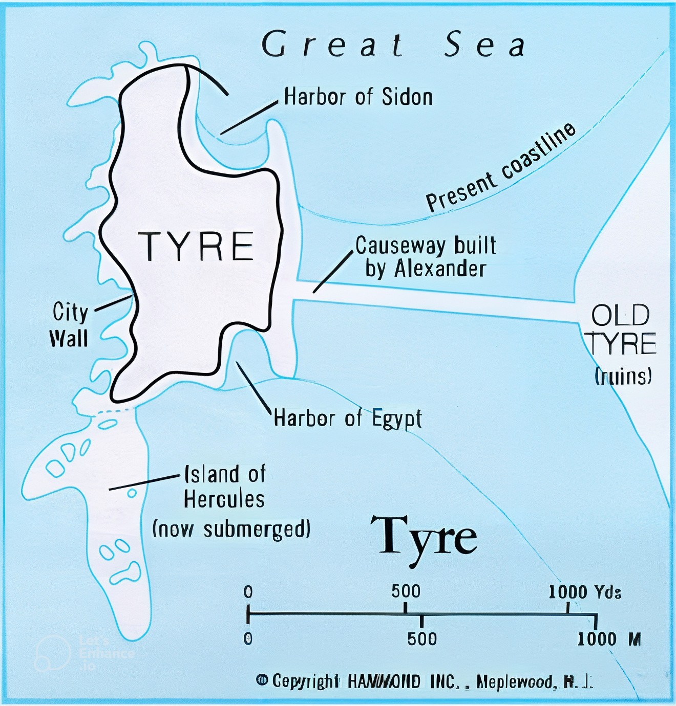 Map of Tyre 332 BC